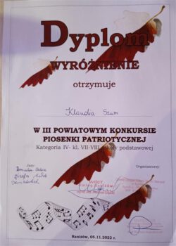 III Powiatowy Konkurs Piosenki Patriotycznej