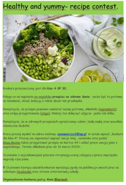 Healthy and yummy- recipe contest